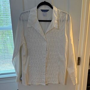 Austin Reed White Button Down Decorative Front Shirt